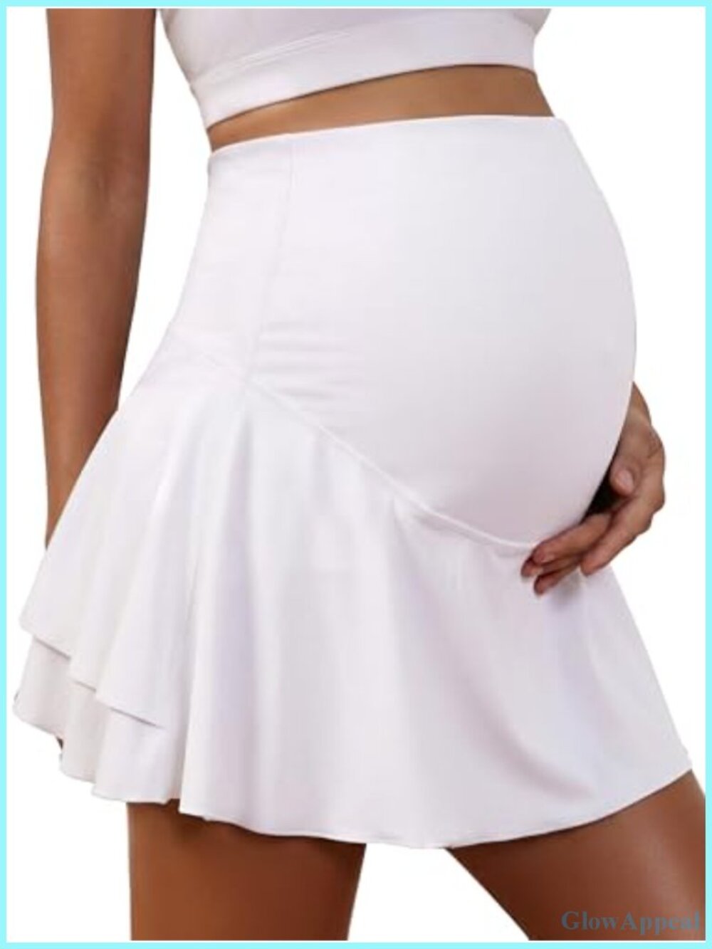 Maternity Tennis Skirt with Pockets Athletic Skort High Waisted